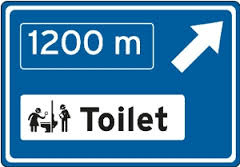 Afbeelding: 1200 meter naar dichtstbijzijnde toilet. 